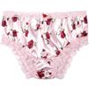 Satini Raso Pizzo a Balze Femminuccia Culotte Slip Mutandine Biancheria Intima (Rosa Pastello - Rose Rosse, XXL)
