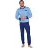 Sergio Tacchini Pigiama da Uomo in Jersey di Cotone, Art. F_PGI_35B21 Azzurro XL