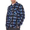 LABEL APPAREL Camicia da uomo in pile a quadri, morbida e calda, con bottoni e tasche sul petto, giacca invernale casual a maniche lunghe, in flanella, spessa fodera in sherpa (M-3XL), Blu/nero , L
