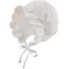 Pesaat Cuffia in pizzo per neonata, berretto in cotone per battesimo per bambine neonata, cappello bianco da principessa con protezione solare 0-3 mesi, Fiore piccolo, 3-9 Mesi