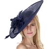 Caprilite Grande fascinator in sinamay Hatinator a disco con piattino e tesa su fascia per capelli, 41 cm