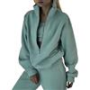 MaNMaNing Tuta Sportiva Donna Due Pezzi con Top a Mezza Cerniera e Pantaloni senza Cappuccio Completo in Pile con Tasche Stile Casual Funzionale Inverno Attività Allaperto per Escursionismo Tuta Elganti