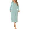 Sopesil Camicia da Notte Donna Inverno Lungo S-XXL | Camissions Manica Lunga Caldo Bottone Allentato Plus Size Camicia da Notte Donna Scollo a V Morbida