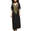 YouKD - Kaftano ricamato con motivo floreale, stile bohémien, da spiaggia, copricostume da bikini, accappatoio lungo per donne, taglia unica