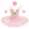 IDOPIP Vestito da Balletto Bambino: Tutu Danza Classica Ragazza Body Danza Ragazza Ballerina Costumi Paillettes Ricamo Senza Maniche Vassoio Tutu - Spettacolo Di Balletto Danza, Rosa, 4-5 Anni