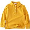 BINIDUCKLING Polo da scuola a maniche lunghe per ragazzi e ragazze, uniforme scolastica, Giallo, 5 anni