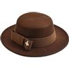 EFRJUWI Cappello Fedora da donna, elegante, formale, da matrimonio, decorato, da chiesa, con parte superiore piatta, da festa, da jazz.