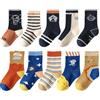 TootyTots 10 paia di calzini per bambini in cotone con divertenti motivi animali; calzini unisex per bambini e bambine, traspiranti, per tutte le stagioni, Cartoon-G, 21-24