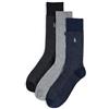 POLO RALPH LAUREN Nvmul (491), 3 paia di calzini da uomo con motivo classico, blu, taglia unica