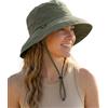 Creekstone Cappello da pioggia impermeabile da donna, UPF50+, a tesa larga, pieghevole, leggero, per escursioni e viaggi all'aperto