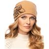 Vivisence Invernale Cappello Femminile Fatto A Mano con Fiorellini E Perline Realizzato in Lana Perfettamente Adattabile alla Testa Ideale per l'inverno