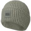 UGG Chunky Rib Beanie with Logo Berretto, Grigio Nebbia, Taglia Unica Donna