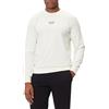 Emporio Armani EA7 Felpa Girocollo Core Identity in Cotone garzato da Uomo, 8NPM30 (IT, Testo, L, Regular, Regular, Sugar Swizzle)