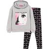 Barbie Hoodie & Leggings Girls Kids Doll Jumper Black Grey Vestiti