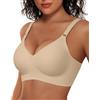 Vertvie Reggiseno da donna senza ferretto in gel senza ferretto senza cuciture Reggiseno push-up con supporto Reggiseno a copertura totale regolare e taglie forti, L