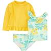 Simple Joys by Carter's 3-Piece Assorted Rashguard Sets Set di Rash Guard, Giallo/Verde, 12 Mesi (Pacco da 3) Bambine