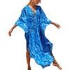 Baynetin Donna Kaftan Abito Copricostumi Spiaggia Floreale Bohémien Vestito Mare Taglia Grande Maxi Kimono Beach Bikini Cover ups Casual Caftano Loungewear Costume da Bagno Coprire (Blu)