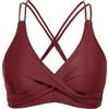 Rayson Bikini Top Push up Classico Imbottito Reggiseni a Triangolo a Fascia Colore Solido Parte Alta del Bikini Donna(Vino Rosso,S)