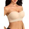 Vertvie Reggiseni senza spalline per le donne antiscivolo push up senza fili reggiseno a fascia senza cuciture comfort tubo superiore di supporto imbottito bralette