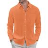 J.Ver Mmcx-Linen Shirt Camicia Button-Down Uomo (Pacco da 1) | Borsa casual elasticizzata senza colletto Nehru con colletto formale per matrimonio elegante