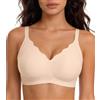 SHEKINI Reggiseno senza cuciture da donna senza ferretto, taglie forti, presa forte, senza ferretto, scollo a V, maglietta push up, reggiseni, comodi imbottiti, bustino bralette