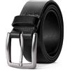 Wrangler Cintura da uomo in pelle Wrangler, cintura casual da 38 mm per jeans, idea regalo per gli uomini, nero, 40 (waist 37-38)