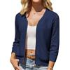 GRACE KARIN Coprispalle a Maglia Donna Collo V Manica 3/4 Casual Estate Primavera Blu Navy L