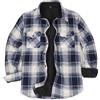 ZENTHACE - Camicia giacca da uomo in flanella foderata in caldo pile Sherpa, a quadri (interamente foderata in pile Sherpa), S