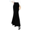 SPORTARC Gonna lunga da donna slim fit in velluto stile sirena gonna lunga a vita alta per abiti casual (XL nero)