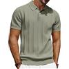 PJ PAUL JONES Polo da uomo a maniche corte casual a coste da golf magliette, Grigio verde, L
