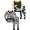 SOIBEEN Pigiama per ragazzi, 100% cotone, a maniche lunghe, a maniche corte, abbigliamento da notte per bambini da 1 a 12 anni