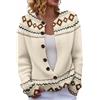 Generic Cardigan da donna UK vintage Fairisle maglioni da donna leggero aperto davanti cardigan casual a maniche lunghe con bottoni maglioni invernali caldi maglioni lavorati a maglia larghi comodi cardigan