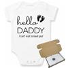 allaboutthebump Hello Daddy - Body per annuncio di nascita, bianco, 0 mesi