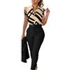 MaNMaNing Completo Donna Elegante con Top Maniche con Volant e Pantaloni Cintura per Cerimonie e Serate Stile Raffinato AllAmoda