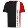 Porsche Motorsport T-Shirt a Righe da Uomo | Dalla pista alla strada: ispirata al classico abbigliamento Porsche, T-shirt con pannello a contrasto tagliato e cucito