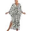L-Peach Maxi Abito da Spiaggia da Donna Copricostume da Bagno Kaftano Lungo Vestito Kimono Mare Spiaggia