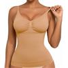 WUDEUI Canottiere a compressione per donna, gilet dimagrante modellante con reggiseno imbottito, canottiera contenitiva pancia con spalline regolabili per modellare il corpo, Colore della pelle, S