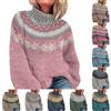Generic Maglioni Fairisle da donna UK invernali in pile con collo a scialle per donne, moda a maniche lunghe, maglioni islandesi da donna, maglioni in pile morbidi e comodi, maglioni casual leggeri e larghi