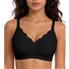 SHEKINI Reggiseno senza cuciture da donna senza ferretto, taglie forti, presa forte, senza ferretto, scollo a V, maglietta push up, reggiseni, comodi imbottiti, bustino bralette