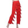 ZBH1985 Pantaloni da ballo latino da donna con nappa, danza da sala da ballo, professionali, neri, per adulti, con frange, rumba, tango, salsa, Rosso, L