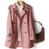 SPORTARC Elegante giacca autunnale da donna, lunghezza media, giacca a vento, trench per look (L rosa scuro)