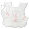 Generico Set 3 Pezzi per Battesimo Camicia Veste, Fazzoletto e bavetta Battesimo Bambina Personalizzato con Ricamo Nome e Data 100% Cotone Made in Italy