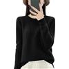Wvapzxx Maglione invernale da donna in lana con motivo a rombi girocollo lavorato a maglia, Nero , XXL