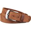 Frentree Cintura in vera pelle di bufalo, made in Germany, per uomo e donna, larghezza 3,8 cm, colore: Marrone