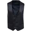 Evoga Gilet panciotto uomo sartoriale slim fit doppiopetto in raso (IT, Testo, S, Regular, Regular, Nero)