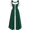 Scarlet Darkness Costume rinascimentale da donna contadina medievale, abito a maniche corte, maxi abito da fata con tasche | Set di 2 foto, tasche, allacciatura regolabile, per Ren Faire, cosplay da strega, feste a tema pirata, eventi Hobbit