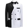 YFFUSHI Abbinamento Colori Blazer Uomo Regular Fit Abito Doppiopetto Giacca Casual con Risvolto per Cena di Nozze
