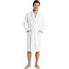 Get Trend Accappatoio Uomo M-3XL, Collo a Scialle Cialda Accapatoio, Leggero Vestaglia con Cintura Annodata, Regalo Uomo (M, Bianco)
