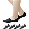 vitsocks Calzini Invisibili Fantasmini Traspiranti Donna (4 PAIA) 98% Cotone Morbido, nero, 35-38