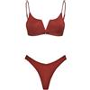 F**K Bikini Donna Top Fisso con Ferretto e Slip Americano Fisso Ruggine SW1805-RU